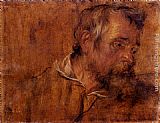 Profile Study Of A Bearded Old Man by Sir Antony van Dyck